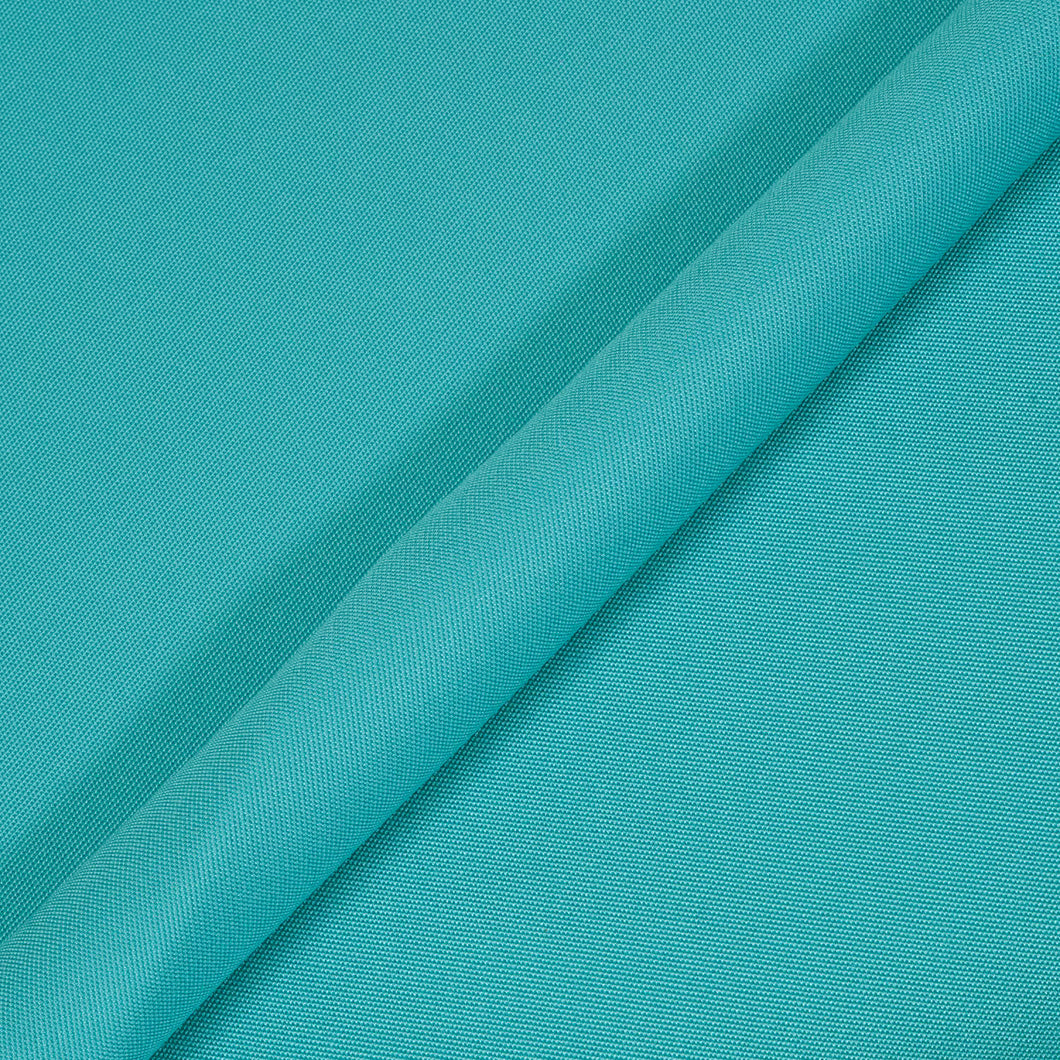 Color: Blue Green, Material: 100% Sunbrella Acrylic, Mildew Resistant: Yes, Recommended Use: Indoor Outdoor Upholstery Cushion Pillow Drapery, Repeat: N/A, Selvedge: Left-Right, Type: canvas-solids, Warranty: 5 Year, Water Repellent: Yes, Width: 54