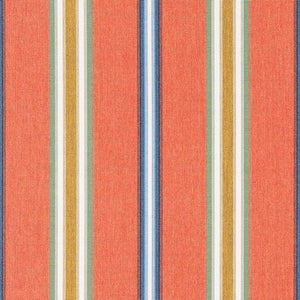 Color: Orange Coral Rust, Material: 100% Subrella Acrylic, Mildew Resistant: Yes, Recommended Use: Indoor Outdoor Upholstery Cushion Pillow Drapery, Warranty: 5 Year, Water Repellent: Yes, Width: 54", Type: Stripes, Selvedge: Left-Right, Repeat: 0Vx6.82H
