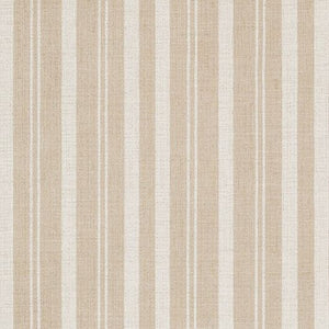 Color: Beige Tan, Material: 100% Sunbrella Acrylic, Mildew Resistant: Yes, Selvedge: Left-Right, Recommended Use: Indoor Outdoor Upholstery Cushion Pillow Drapery, Warranty: 5 Year, Water Repellent: Yes, Width: 54", Type: Stripe, Repeat: 0Vx7.15H